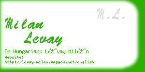 milan levay business card